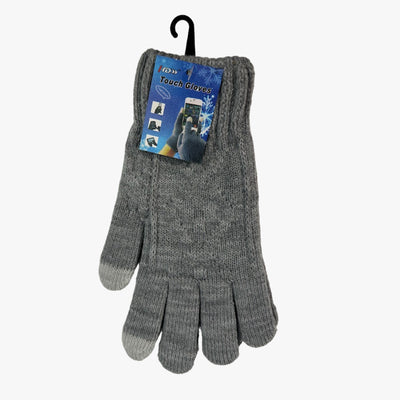 CABLE KNIT 3 FINGER TOUCH WINTER GLOVES FOR WOMEN (201799) - 6859
