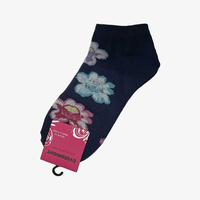 WHOLESALE 3 PACK WOMEN LOWCUT EVERBRIGHT SOCKS FLOWER PRINT ASSORTED (00011) - 2288